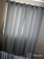 img 1 attached to Grey Thermal Insulated Grommet Window Blackout Curtains Panels - 1 Pair 52X84 Inch + 2 Tie Backs review by Kevin Vanlaere