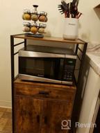 img 1 attached to Kitchen Island Cart On Wheels With 8 Hooks, Drawer, Cabinet & Open Shelf - Rolling Cart For Kitchen Dining Room - Rustic Brown By USIKEY review by Larry Cothran