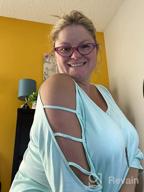 img 1 attached to 🌞 Stylish and Comfortable Womens Summer Cold Shoulder Tops: 3/4 Sleeve T Shirts for a Fashionable and Casual Look review by Melody Watson