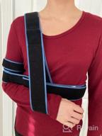 img 1 attached to Velpeau Arm Sling For Elbow Injury - Medical Shoulder Immobilizer Rotator Cuff Support Brace Strap - Comfortable For Shoulder Injury, Broken, Dislocated, Fractured, Left & Right (Medium) review by Danierl Temple