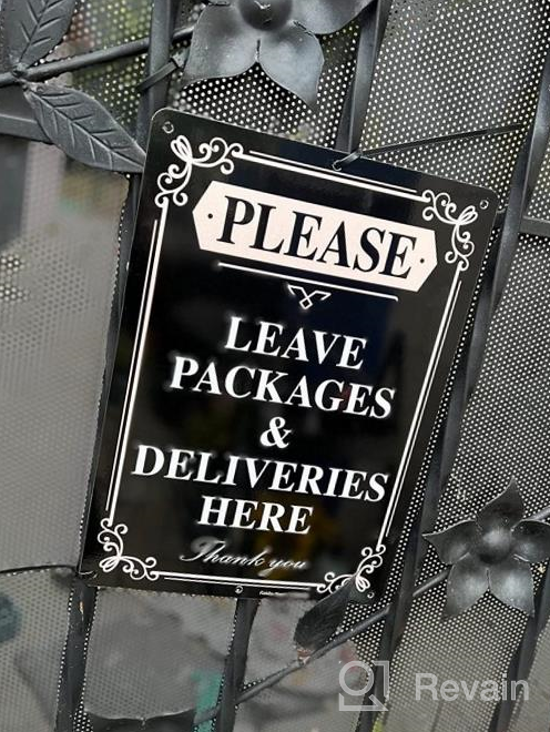 img 1 attached to Faittoo Please Leave Packages And Deliveries Here Sign, 2-Pack 14 X 10 Inch Reflective Aluminum Sign, UV Protected And Weatherproof, Durable Ink, Easy To Install And Read, Indoor/ Outdoors Use review by Brody Jacobs