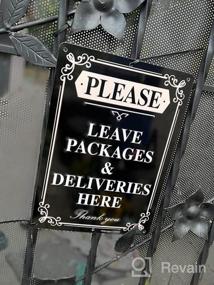 img 8 attached to Faittoo Please Leave Packages And Deliveries Here Sign, 2-Pack 14 X 10 Inch Reflective Aluminum Sign, UV Protected And Weatherproof, Durable Ink, Easy To Install And Read, Indoor/ Outdoors Use