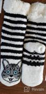 img 1 attached to Women'S Fuzzy Non-Slip Winter Slipper Socks With Cute Cartoon Animal Design review by Sherri Rivera