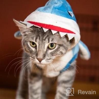 img 1 attached to Mogoko Funny Dog Cat Shark Costumes, Pet Halloween Christmas Cosplay Dress, Adorable Blue Shark Pet Costume,Animal Fleece Hoodie Warm Outfits Clothes (L Size) review by Megan Gardner