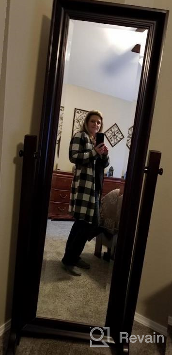 img 1 attached to Women'S Buffalo Plaid Open Front Long Cardigan By Lacozy review by Kai Steinbach