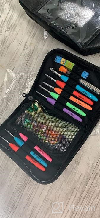 img 1 attached to 113-Piece Crochet Kit With 1600 Yards Of Assorted Yarn – Ideal Beginner Set W/ 73PCS Accessories, Ergonomic Hooks & Knitting Needles! review by Joe Patterson