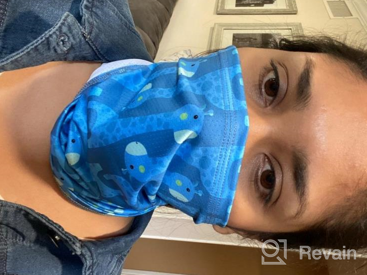 img 1 attached to 👶 Kids UV Protection Face Cover: 5 Piece Cartoon Face Balaclava Bandana Scarf for Outdoor Activities review by Stephanie Lum