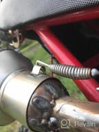 img 1 attached to 🏍️ ISTUNT Motorcycle Dual Outlet 14.6" Universal Exhaust Muffler: Carbon Pattern Stainless Steel Slip-On with 2" Inlet and Welding Adaptor - Noise Free Silencer & Enhanced Performance review by Flex Morgan