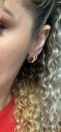 img 1 attached to Women'S Gold Plated Hypoallergenic Fettero Huggie Hoop Earrings - Beaded, Circle, Spike, Snake, Heart, Lightning & CZ Designs review by Skye Gunnell