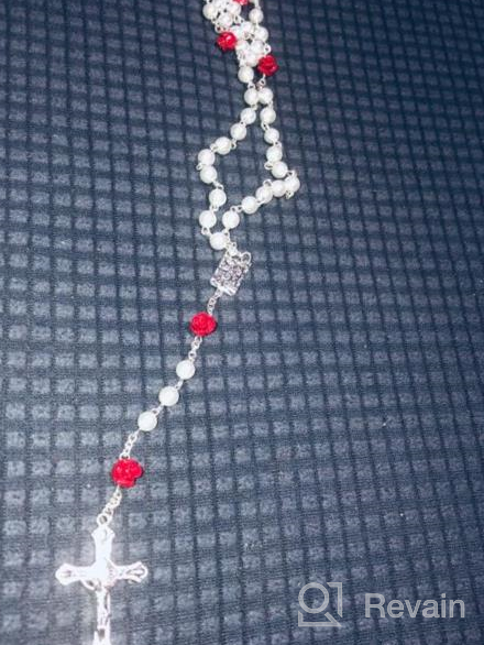 img 1 attached to 📿 Hedi HanlinCC 6mm Glass Pearl Beads Catholic Rosary with Lourdes Center Piece - Inspire Devotion with Exquisite Craftsmanship review by Darrell Bridges