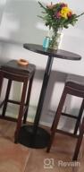 img 1 attached to HOMCOM Rustic Industrial Bar Table With Elm Wood Top And Metal Base - 42 Inch Pub Table review by Rachel Riley