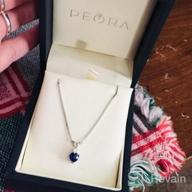 img 1 attached to Heart-Shaped 14K White Gold Blue Sapphire & Diamond Pendant - 1.20 Carats Total review by Jasmine Mcneal