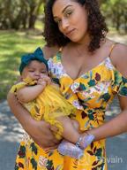 img 1 attached to Stylish Mommy And Me Dresses: Floral Print Cold Shoulder Ruffle Backless Strap Romper Beach Midi Dress For Summer review by Buffy Nystrom
