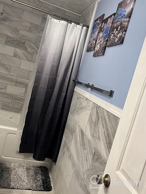 img 1 attached to Grey Shower Curtains For Bathroom, Polyester Ombre Shower Curtains For Bathroom, Waterproof Shower Curtain Liner With 12 Hooks,Machine Washable（72 X 72 Inch,Grey） review by Denese Fothergill