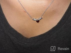 img 5 attached to Sterling Silver Heart Angel Wings Necklace: Genuine vs Synthetic Gemstone, 15 Inches + Extender