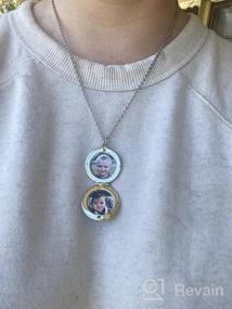 img 5 attached to Персонализированное ожерелье-медальон с фотографией - сердце с выгравированным текстом, вмещает 2 фотографии для винтажного образа на память