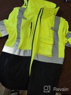 img 1 attached to SHORFUNE High Visibility Safety Jacket With Detachable Reflective Panels, Waterproof And Windproof For Maximum Visibility review by Paul Randall