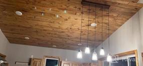 img 6 attached to Rustic Mason Jar Chandelier, 5-Light Hanging Pendant Lighting Fixture With Faux Wood Finish For Farmhouse Dining Room Or Kitchen Island, Brown