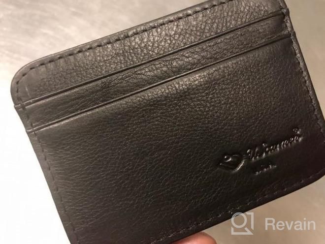 img 1 attached to UScarmen Leather Slim Wallet - Sleek Holder For Credit Cards, ID Cards And Cash For Men And Women In Classic Black review by Charles Chambers