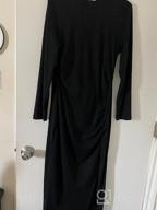картинка 1 прикреплена к отзыву TEMOFON Женские платья с длинным рукавом Повседневное облегающее платье с круглым вырезом и рюшами Платье миди с разрезом S-XL от Kyle Ahmed