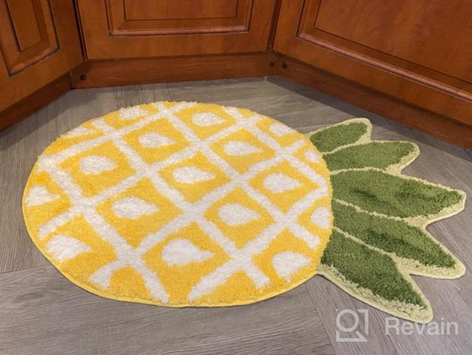 img 1 attached to YOUSA Pineapple Area Rug For Living Room Pineapple Shaped Door Mat (39.3''X23.2'') review by Bethany Baker