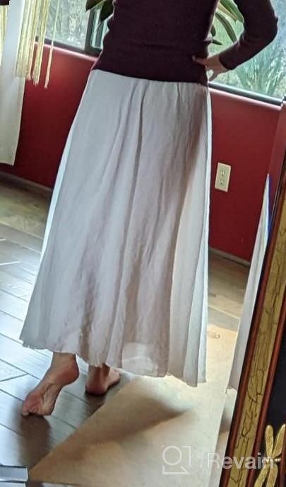 img 1 attached to Women'S Cotton Linen Bohemian Maxi Skirt - Two Layer Swing A-Line Flowy Long Skirt review by Jennifer Johnson