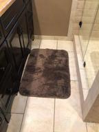 img 1 attached to Ultra Soft Non-Slip Bath Mat With Super Absorbent Microfibers - Thick Plush Machine Washable Navy Blue Bathroom Rug For Shower, Tub, And Floor (16"X24") review by Pete Martin