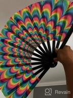 img 1 attached to OMyTea Bamboo Folding Hand Fan - Perfect For EDM Festivals, Performances & Gifts! review by Douglas Jakab