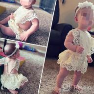 img 1 attached to Lovely Lace Embroidered Baby Girl Jumpsuit: Perfect For Newborns And Infants! review by Antonio Liu
