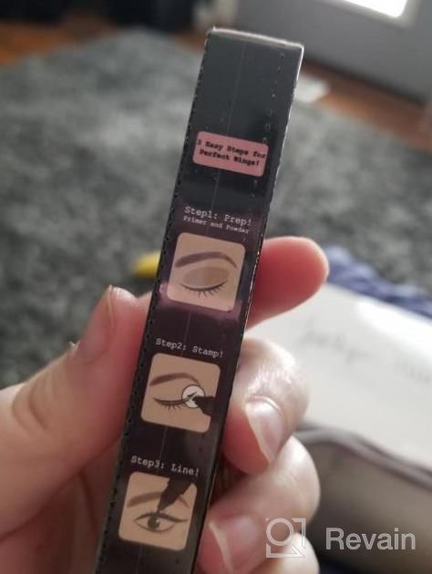 img 1 attached to 💧 Waterproof Eye Makeup: iMethod Liquid Eyeliner with Winged Eyeliner Stamp for Perfect Cat Eye in Seconds, Long-Lasting | Set of 2 review by Conrad Greene