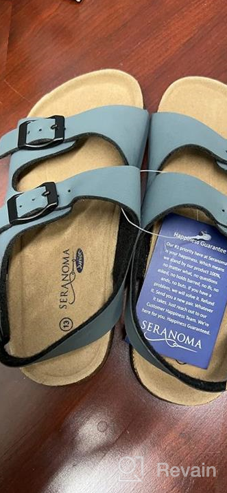 img 1 attached to Comfortable Slip-On Cork Footbed Sandals for Kids - Adjustable Buckles and Slip-Resistant Platform for Boys - Ideal for Indoor and Outdoor Use at Beach, Home and Summer Fun by Seranoma JR Madagascar review by Shah Bell