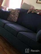 img 1 attached to Navy Blue Loveseat Stretch Slipcover – 2 Seat Sofa Protector By JINAMART review by Gary Parker