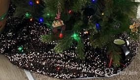 img 8 attached to 48-дюймовая юбка для рождественской елки с блестками цвета шампанского - двухслойный рождественский коврик для Хэллоуина и осенних украшений (черный / шампанское)