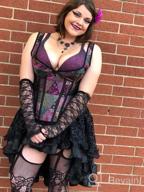 img 1 attached to Women'S Gothic Jacquard Shoulder Straps Tank Overbust Corset Bustier - Zhitunemi review by Ryan Farias