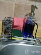 img 1 attached to Stainless Steel Rustproof Kitchen Sink Organizer Caddy With Drain Pan Tray For Sponge Scrubber Brush Dishrag And Dishcloth Holder Rack - ODesign review by Tai Waldbillig