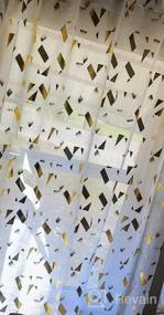 img 8 attached to Gold Foil Confetti Sheer Curtains - 84 Inch Length, Set Of 2 Panels For Living Room Decor
