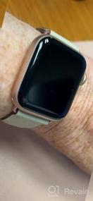 img 5 attached to Сменный ремешок из натуральной кожи, совместимый с Apple Watch Series 7/6/5/4/3/2/1 - OMIU Square Bands 38Mm 40Mm 41Mm Women Men (Tiffany Blue &amp; Silver)