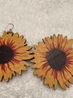 картинка 1 прикреплена к отзыву Серьги солнечного цветка из дерева "Handmade 3D Wooden Sunflower Drop Earrings: Bohemian Dangle Jewelry for Women & Girls от Wendy Busse