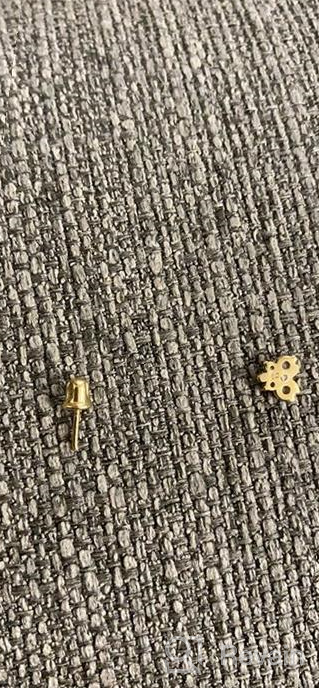 img 1 attached to Girls Earrings: 14k Gold Plated Brass 🦋 Butterfly Cubic Zirconia Screwback with Sterling Silver Post review by Kaushik Hall