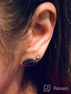 img 1 attached to 🌻 Black Screw Sunflower Stud Earrings – Vintage Stainless Steel Cocktail Party Accessory review by Andrea Washington