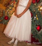 img 1 attached to Custom Rhinestone Belt Girls Dress for Communion, Wedding & Flower Girl Dresses - Sizes 2-14 review by Prince Fratto