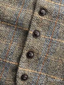 img 5 attached to Men'S Slim Fit Wool Blend Herringbone Tweed Waistcoat Vest
