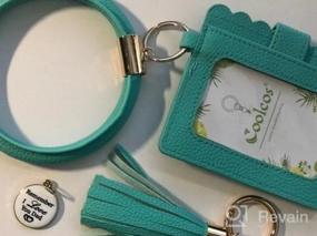 img 7 attached to 🔑 Coolcos Portable Wristlet Bracelet Bangle Wallet Keychain: Handy Wrist Keys Card Holder