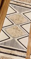 img 1 attached to LEEVAN Boho Kitchen Runner Rug 2'X4' Cotton Tufted Geometric Rugs With Tassels Chic Diamond Farmhouse Rug Washable Woven Hallway Throw Doormat For Kitchen Rug/Bathroom/Living Room/Bedroom review by Holly Hunter