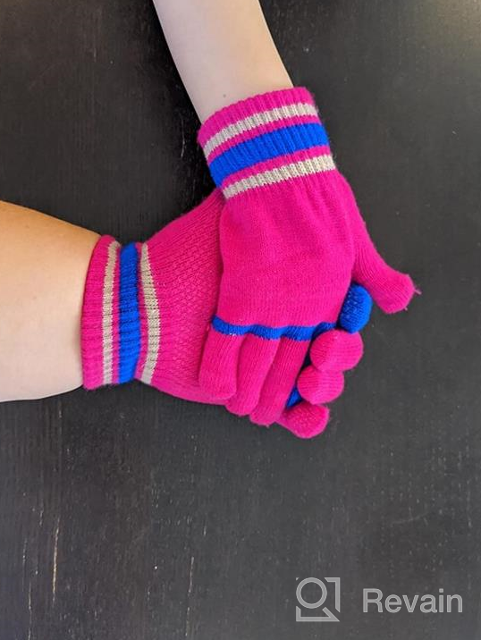 img 1 attached to 🧤 Cooraby Kids Winter Gloves - Non Slip, Stretchy Knitted Magic Gloves for Boys and Girls review by Tuan Core