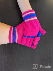 img 6 attached to 🧤 Cooraby Kids Winter Gloves - Non Slip, Stretchy Knitted Magic Gloves for Boys and Girls