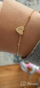 img 5 attached to Turandoss Dainty Heart Initial Bracelets: 14K Gold Filled Personalized Jewelry for Women & Girls