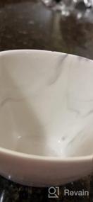 img 6 attached to Мраморно-серый фарфоровый набор посуды из 30 предметов на 6 человек от MALACASA - Квадратные тарелки и миски, чашка и блюдце в комплекте - Подходит для микроволновой печи и духовки - Элегантная серия Elvira