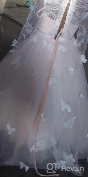 img 1 attached to Lovely Abaowedding Flower Girl Prom Gown with Elegant Long Lace Sleeves review by Jennifer Norris