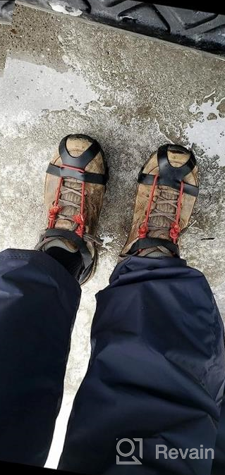 img 1 attached to 11 Spikes Crampons, Upgraded Version Stainless Steel Anti-Slip, Ice Cleats Grips For Hiking Shoes And Boots, Hiking Fishing Walking Mountaineering review by Timothy Castillo